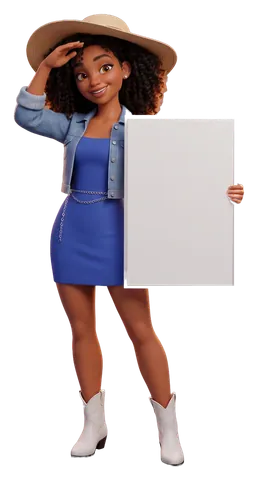 Tia, the illustrated guide, shading her eyes with a straw sun hat, holding a board that reads: 10am to 2am daily